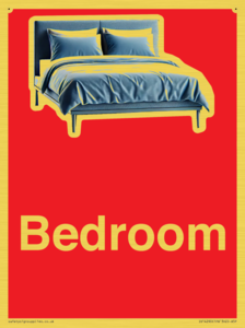 Bedroom Dementia Sign Red